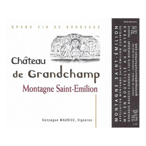 Product image for Chateau de Grandchamp Montagne Saint-Emilion 2021 750ml