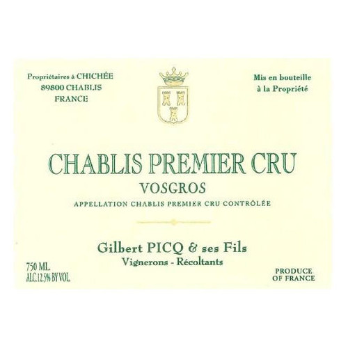 Product image for Gilbert Picq & ses Fils Chablis Vosgros 1er Cru 2023 1.5L