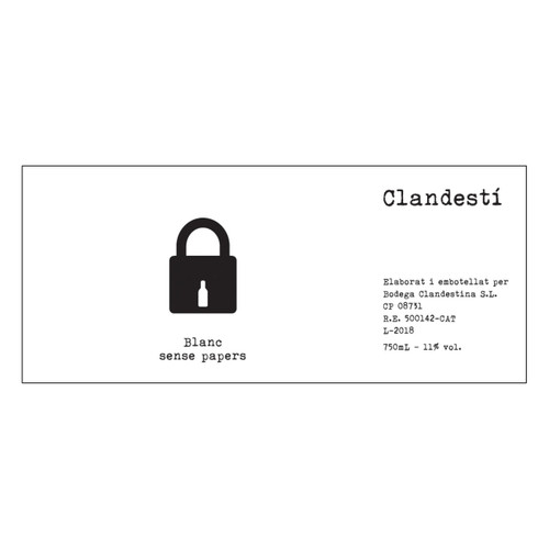 Product image for Bodega Clandestina Sense Papers Blanc 2024 750ml