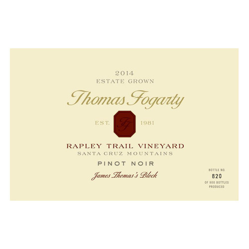 Product image for Thomas Fogarty Pinot Noir James Thoma's Block Rapley Trail Vineyard Santa Cruz Mountains 2017 1.5L