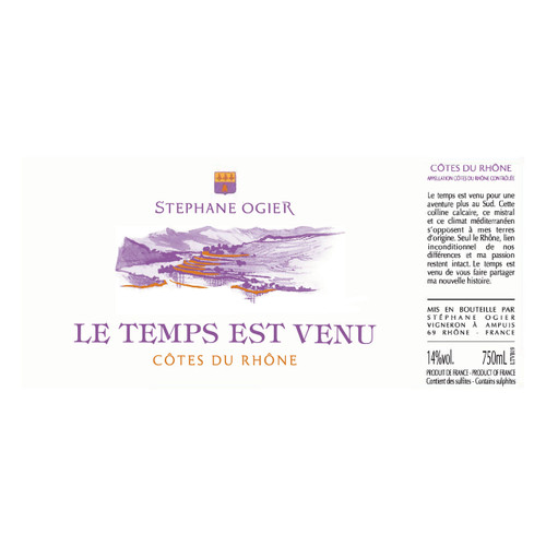 Product image for Stephane Ogier Cotes du Rhone Les Temps Est Venu Blanc 2023 750ml