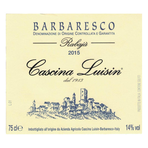 Product image for Cascina Luisin Barbaresco Rabaja 2019 750ml