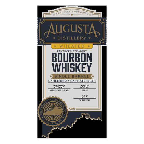 Product image for Augusta Distillery Single Barrel Cask Strength Wheated Unfiltered Kentucky Straight Bourbon Whiskey 750ml