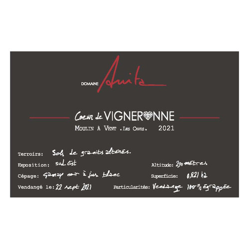 Domaine Anita Moulin-a-Vent Coeur de Vigneronne  2024 750ml