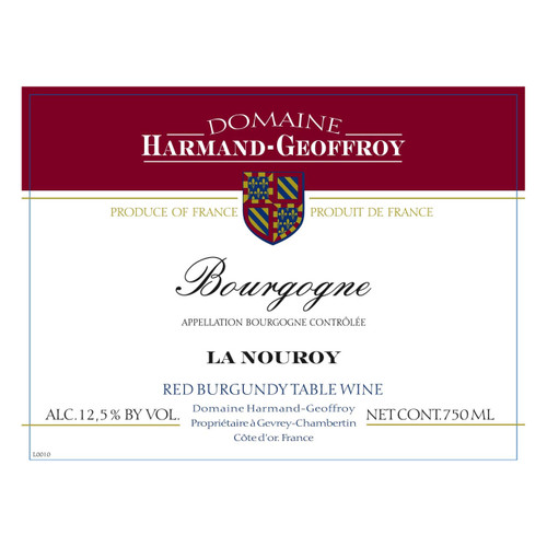 Domaine Harmand-Geoffroy Bourgogne Rouge La Nouroy  2022 750ml
