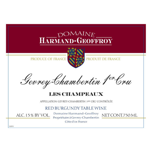 Domaine Harmand-Geoffroy Gevrey-Chambertin 1er Cru Les Champeaux  2022 750ml