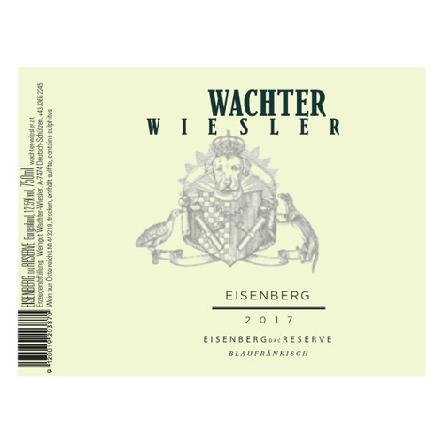 Product image for Wachter-Wiesler Eisenberg Blaufrankisch Reserve 2022 750ml