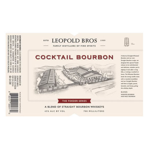 Product image for Leopold Brothers The Foeder Series Cocktail Bourbon A Blend Of Straight Bourbon Whiskeys 700ml