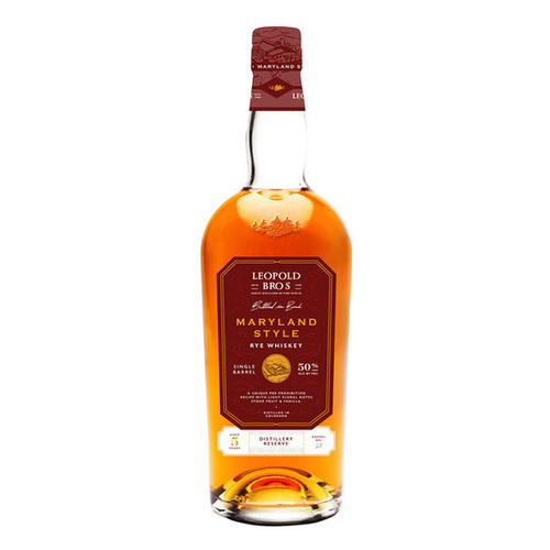Product image for Leopold Brothers 5 Years Old Bottled In Bond Maryland Style Single Barrel Rye Whiskey 750ml