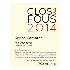 Product image for Clos des Fous Cabernet Sauvignon Grillos Cantores Valle del Cachapoal 2022 750ml