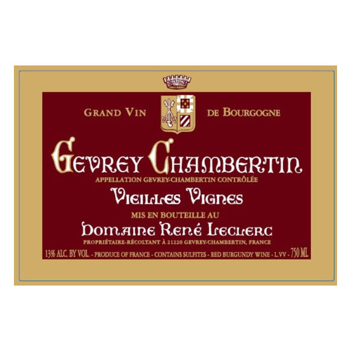 Product image for Rene Leclerc Gevrey-Chambertin Vielles Vignes 2022 750ml