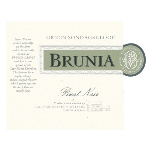 Product image for Brunia Wines Pinot Noir Sondagskloof 2023 750ml