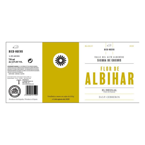 Product image for Rico Nuevo Cebreros Albillo Flor De Albihar 2022 750ml