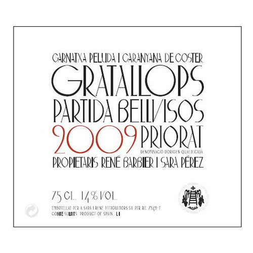 Product image for Sara & Rene Viticultors Priorat Garnatxa Peluda Caranyana Gratallops Partida Bellvisos 2004 1.5L