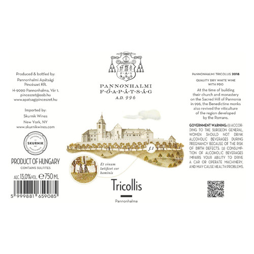 Product image for Pannonhalmi Foapatsag Tricollis White 2025 750ml