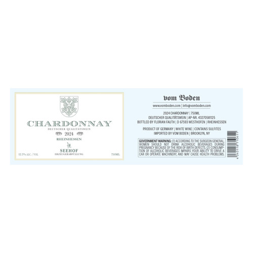 Product image for Seehof Rheinhessen Chardonnay Deutscher Qualitatswein 2025 750ml