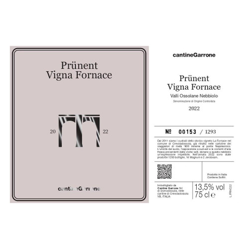 Product image for Cantine Garrone Valli Ossolane Prünent Vigna Fornace (2022) 2023 750ml