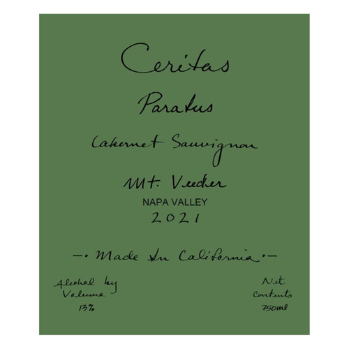 Product image for Ceritas Wines Cabernet Sauvignon Paratus Mt. Veeder (2022) 2022 750ml