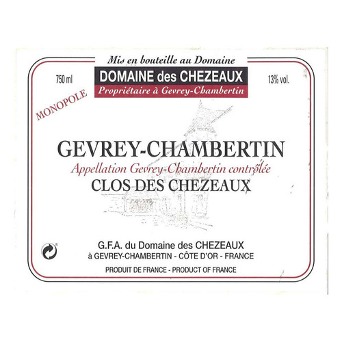 Product image for Domaine des Chezeaux Gevrey-Chambertin Clos des ChezeauxMonopole 2023 750ml
