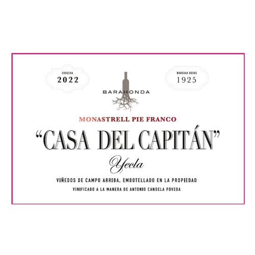 Product image for Senorio de Barahonda Yecla Monastrell Pie Franco Casa Del Capitán (2022) 2022 750ml