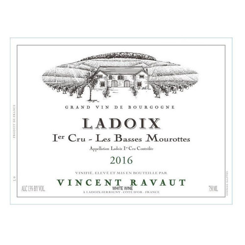Product image for Domaine Vincent Ravaut Ladoix 1er Cru Les Basses Mourottes Blanc 2016 750ml