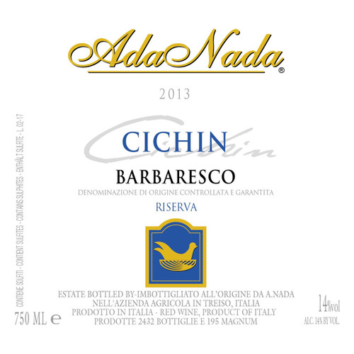 Ada Nada Barbaresco Riserva Cichin 2019 750ml