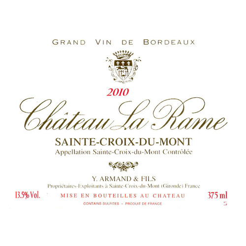 Chateau La Rame Sainte-Croix-du-Mont Tradition 2021 750ml