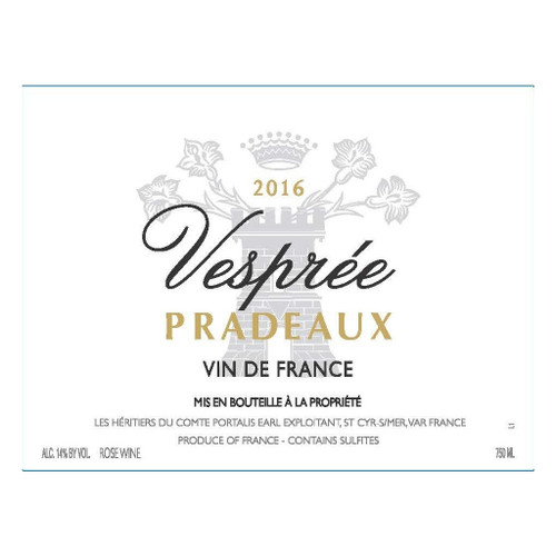 Chateau Pradeaux Vespree Bandol Rose 2024 750ml