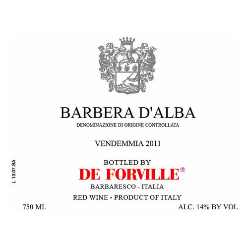 DeForville Barbera d'Alba 2025 750ml