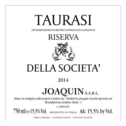 Joaquin Della Societa Taurasi Riserva 2019 750ml