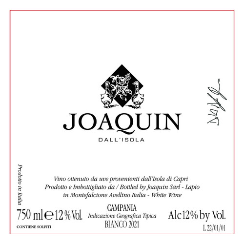 Joaquin dall'Isola Campania Bianco 2025 750ml