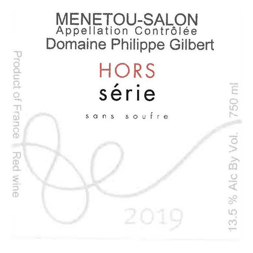Philippe Gilbert Menetou-Salon Rouge Hors Serie Sans Soufre 2023 750ml
