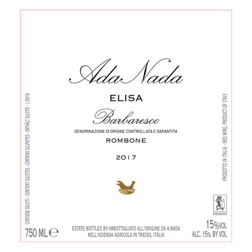 Ada Nada Barbaresco Rombone Elisa 2022 750ml