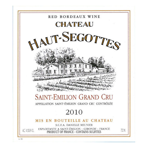 Chateau Haut-Segottes Saint-Emilion Grand Cru 2019 750ml