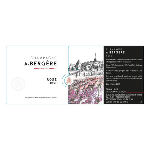 Product image for A. Bergere Champagne Brut Rosé 750ml
