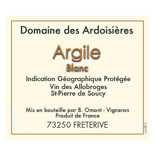 Product image for Domaine des Ardoisières Vin Des Allobroges Argile Blanc (2021) 2025 750ml