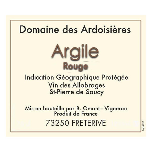 Product image for Domaine des Ardoisières Vin Des Allobroges Argile Rouge 2025 750ml