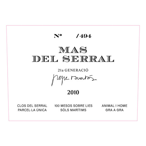 Product image for Mas Del Serral Barcelona Brut Nature 21a Generació Clos Del Serral (2015) 2015 1.5L