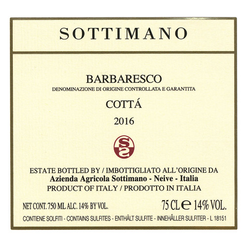 Product image for Sottimano Barbaresco Cottà 2012 750ml