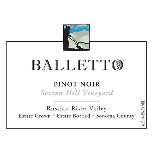Product image for Balletto Pinot Noir Sexton Hill Vineyard Estate Grown Russian River Valley 2022 750ml