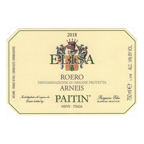 Product image for Paitin Elisa Roero Arneis 2025 750ml