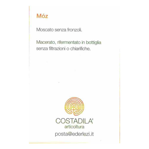 Product image for Az. Agr. Costadila Moscato Móz 750ml