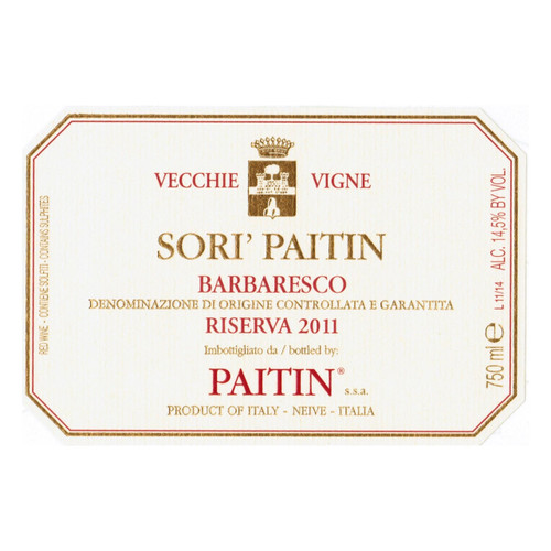 Product image for Paitin Barbaresco Riserva Sori' Paitin Vecchie Vigne 2021 750ml