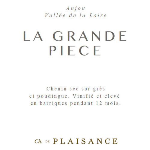 Product image for Château De Plaisance Anjou La Grande Pièce (2024) 2024 750ml