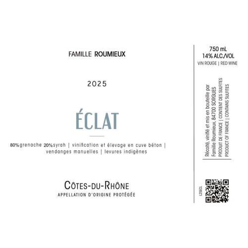 Product image for Famille Roumieux Côtes du Rhône Eclat (2025) 2025 750ml