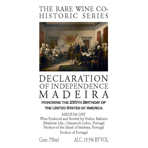 Product image for Rare Wine Co. Historic Series Declaration of Independence Medium Dry Madeira 750ml