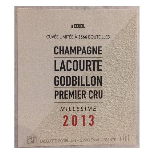 Product image for Champagne Lacourte-Godbillon Champagne Extra Brut 1er Cru Millesime A Ecueil Cuvée Limitee 2020 750ml