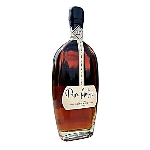Product image for Preservation Distillery 20 Years Old Pure Antique Unfiltered Barrel Proof Single Batch Straight Bourbon Whiskey 750ml