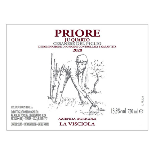 Product image for Azienda Agricola La Visciola Cesanese Del Piglio Priore Ju Quarto 2024 750ml