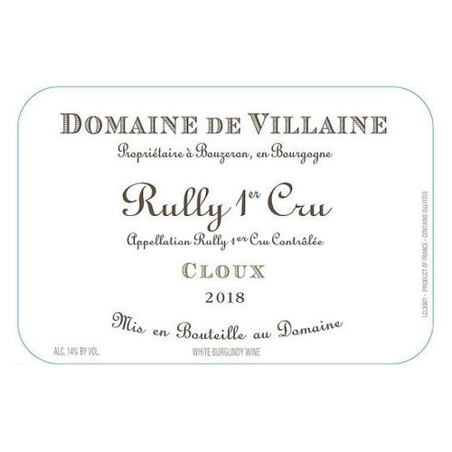 Product image for Domaine de Villaine Rully 1er Cru Cloux Blanc (2019) 2023 750ml